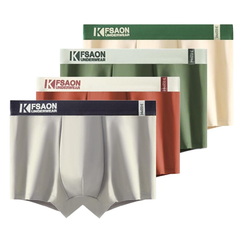 4 Pcs Men's Boxer Briefs Shorts Undies Soft Underwear Undershorts Panties Boy Big Cotton Underpants L XL XXL 3XL 4XL