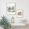 Watercolor Bathroom Tropical Animals Deer Hippo Penguin in Tub Poster Canvas Painting Wall Art Pictures Home Toilet Decor