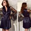 Sexy Lingerie Women's Sexy Imitation Ice Silk Plus Size Pajamas Nightgown