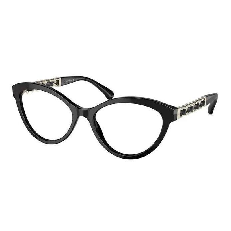 

CHANEL Fashionable Simple Personality Plate Frame Oval Optical Frame Women s Black чорний