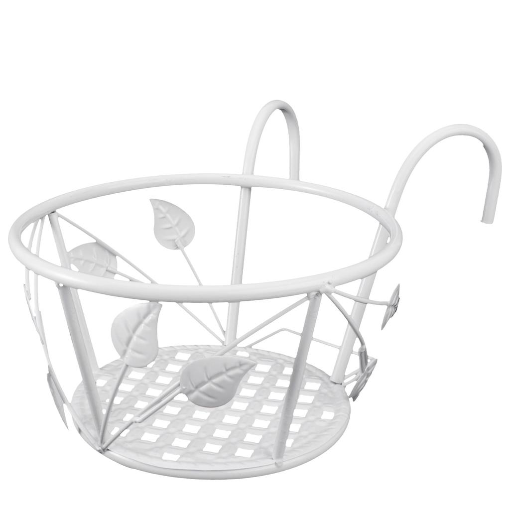 1Pcs Iron Art Hanging Basket Flowerpot Stand Wall Mounted Or Railing Mount Plant Display Rack for Living Room Porch Office