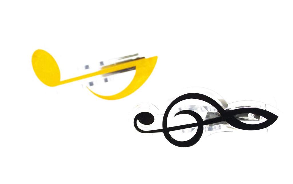 Naissant Colorful Large Quantity Cute Memo Clips Musical Clef Design 5 30 Pieces Set - Note/Treble - Colors,