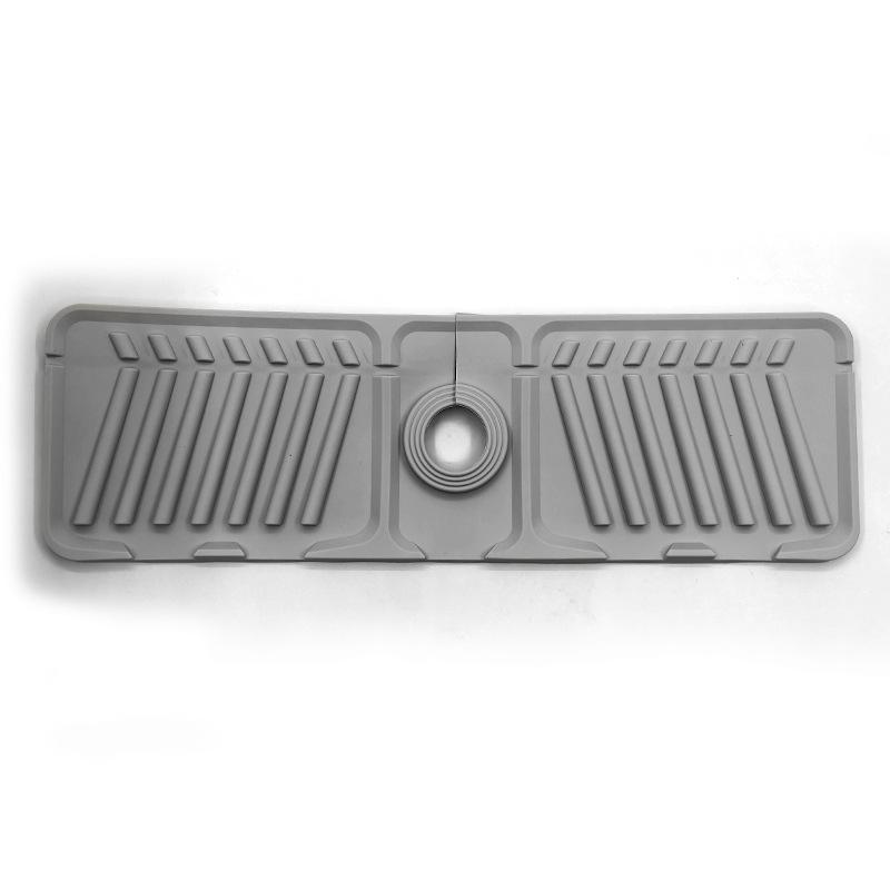 

Sink Anti-spill Mat Silicone Drain Cushion Faucet Splash Pad Modern Simple Kitchen Bathroom Square Absorbent Gaddi one size серый
