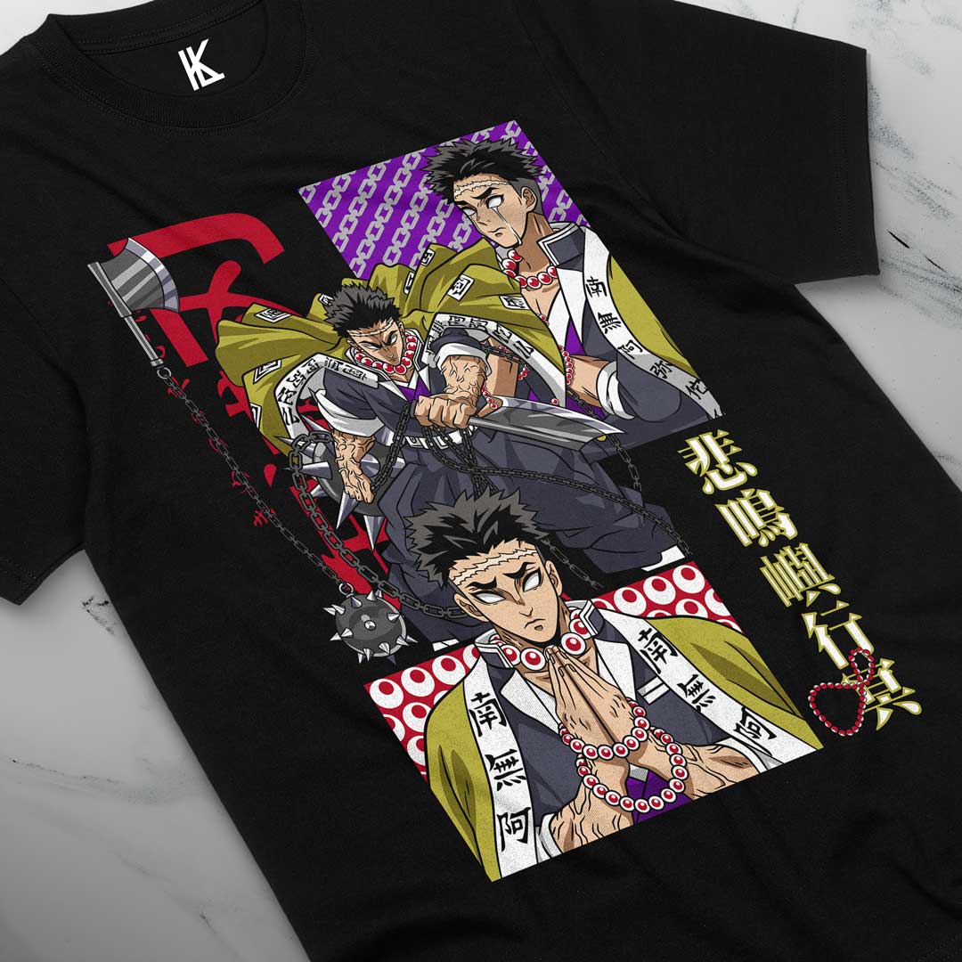 

Gyomei Himejima Demon Slayer Cotton T-shirts Anime Printed Unisex Men Women Tees Cotton 4XL