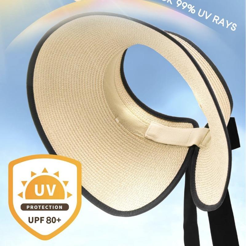 Straw Hat Children's Summer New Anti-purple Line Beach Hat Big Brim Sun Visor Raffia Straw Hat