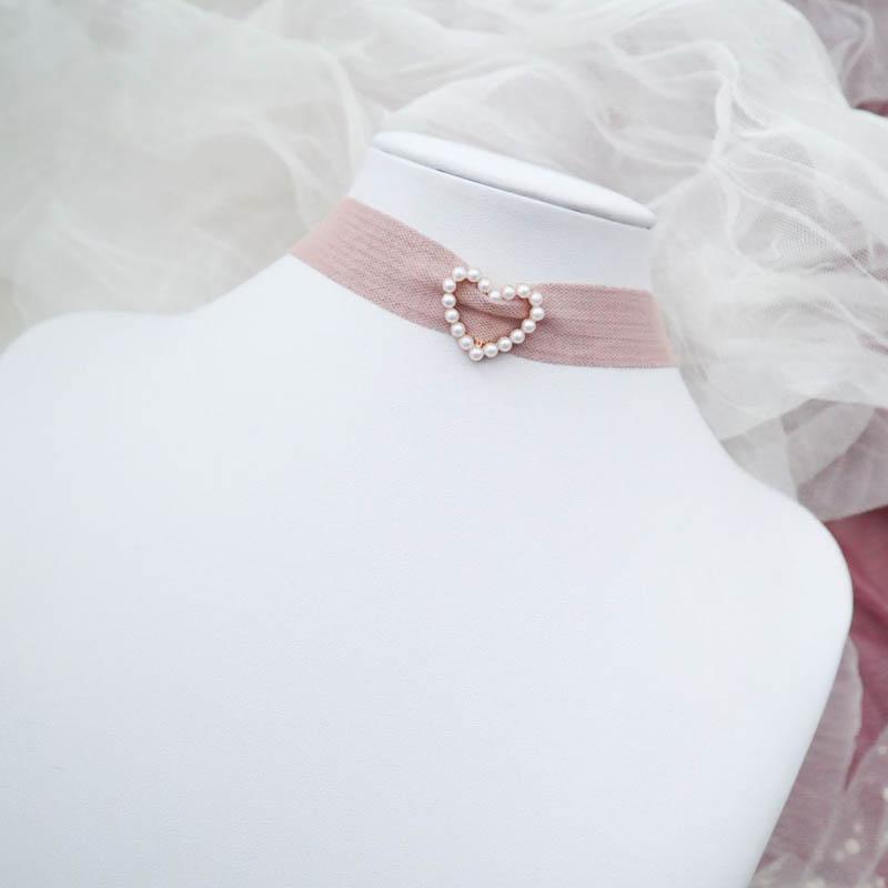 Purple Choker Necklace for Women Fashion Pearl Lace Butterfly Daisy Flower Heart Moon Clavicle Jewelry Accessory Ideal Gift