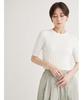 Emi Eco Half Sleeve Knit White Top, 13WNT251055, Women's,
