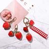 Key Holder Simulation Fruit Backpack Pendant Bell KeyRing Strawberry Keychain Jewelry Gift Keyrings