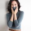 Women's Slim Fit High Neck Wool Sweater - Lightweight, Sheer Base Layer for Spring and Autumn