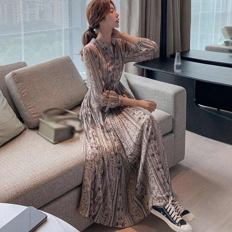 mid calf chiffon dress