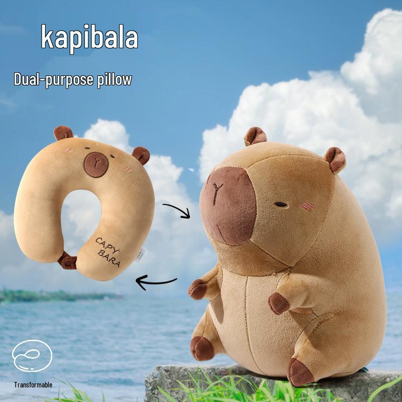 Capybara U-förmiges Nackenkissen: Multifunktionaler Halter für Auto, Büro und Reisen.