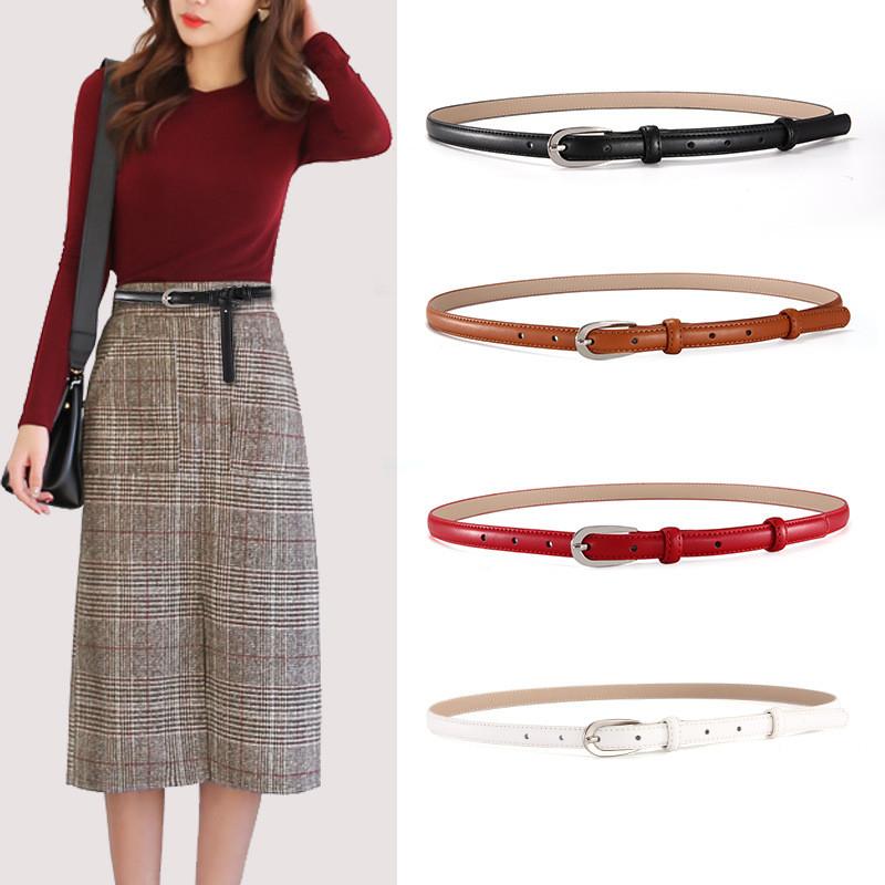 Korean Style Womens Leather Belt With Metal Buckle For Casual Office Fashion