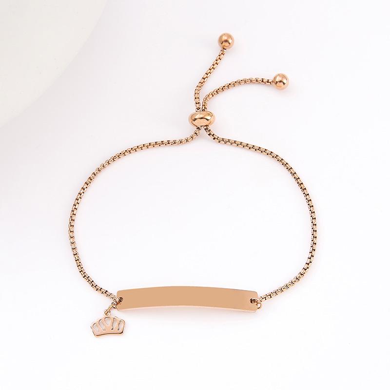Adjustable Stainless Steel Bracelet with Laser Engraved Butterfly and Curved Plate