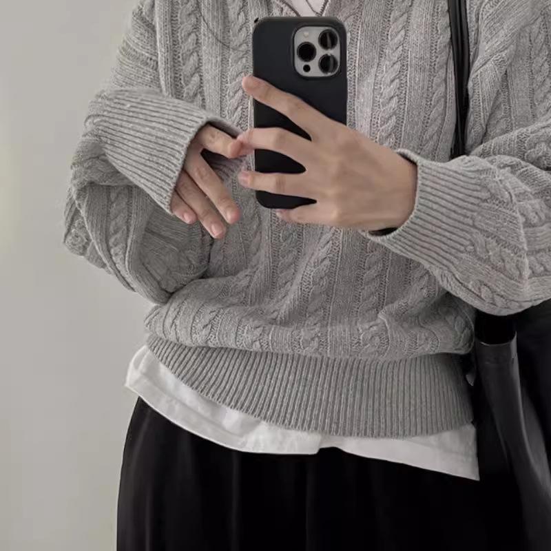 Women's Retro Wool Half-Zip Knitted Cardigan - Autumn Winter 2026