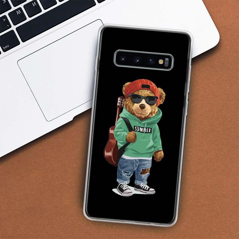Fashion Brand Bear Phone Case For Samsung Galaxy M21 M12 M31S M32 M51 M52 Note 20 Ulte 10 Plus 9 8 J4 J6 + J8 M11 F52 F62
