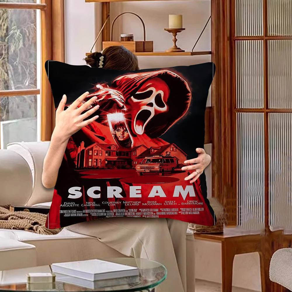 Horror Movie S-Screams Cushion Cover Pillowcase Upholstery Sofa Throw Pillow Home Decor Pillowcas
