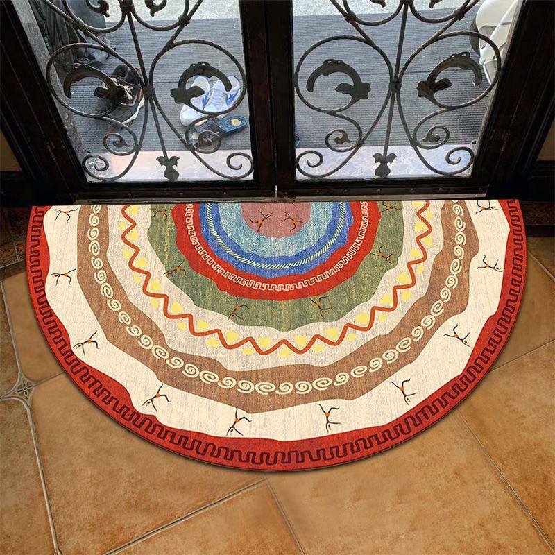 Half Circular Floor Mat Bathroom Non Slip Carpet Household Door Mat Dirt Resistant Foot Mat