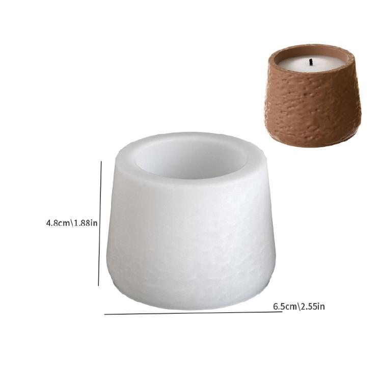 Silicone Candle Cup Mold with Stone Texture High Temperatures Resistant Candlestick Mould Succulent Planter Making Mold