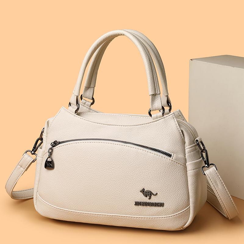 Women's Bag Middle-Aged Mother Bag Pu Shoulder Messenger Bag Handbag