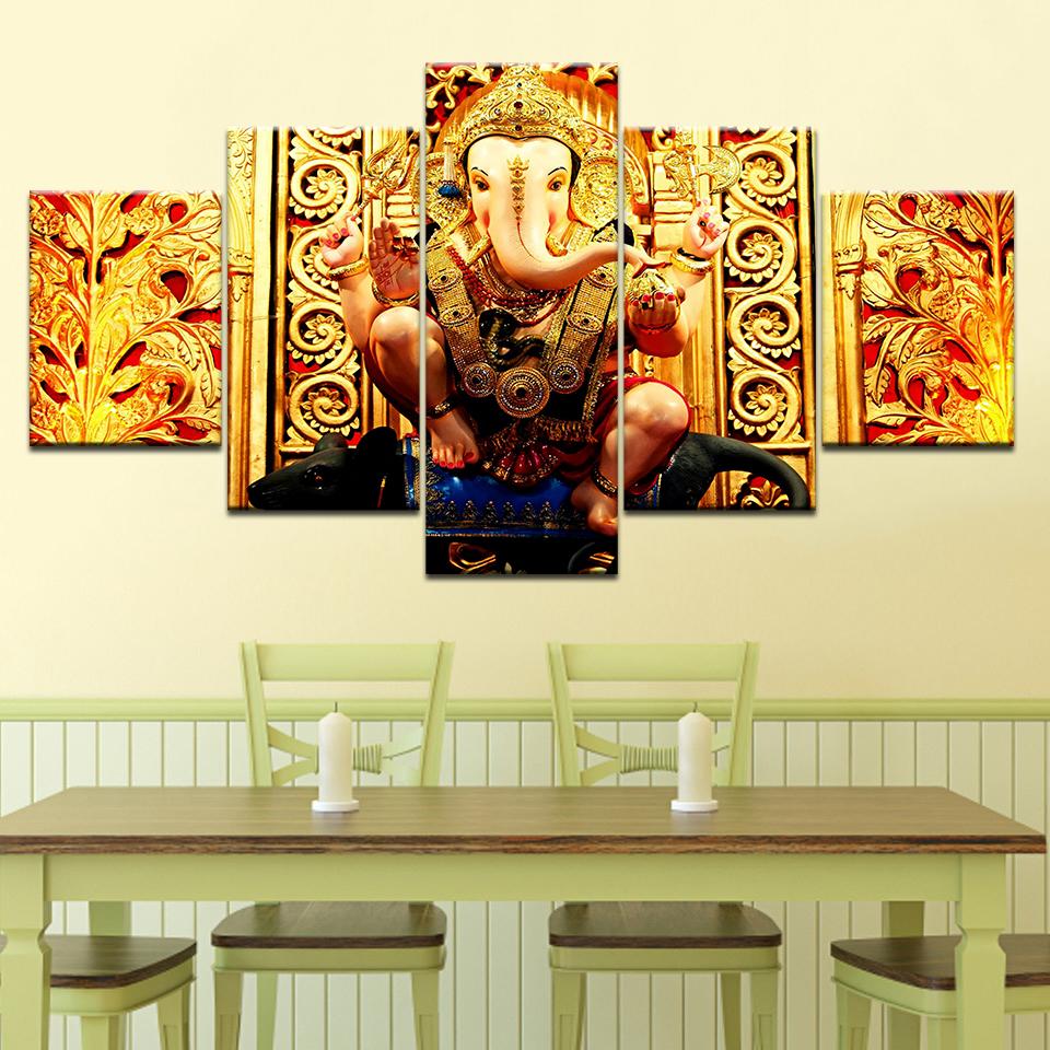 ganesh poster HD print 5 piece Wallpapers modern Modular Poster art Canvas painting for Living Room Home Decor