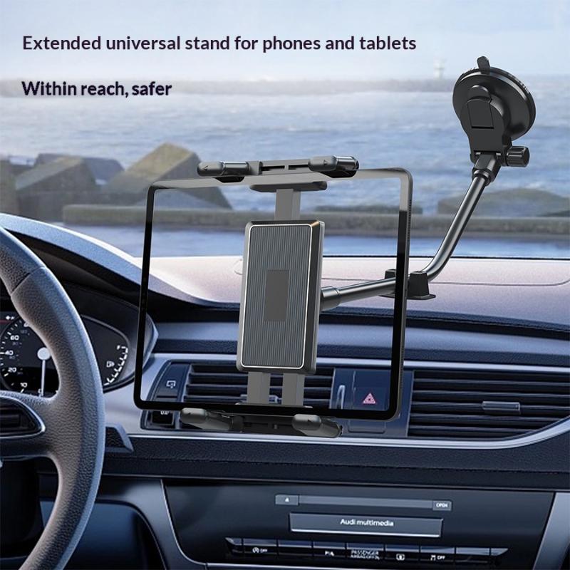 New Dashboard Tablet Holder For Car Suction Cup Car Windshield Mount With Large Clamp For All 5"-15" Tablet And Phone Devices