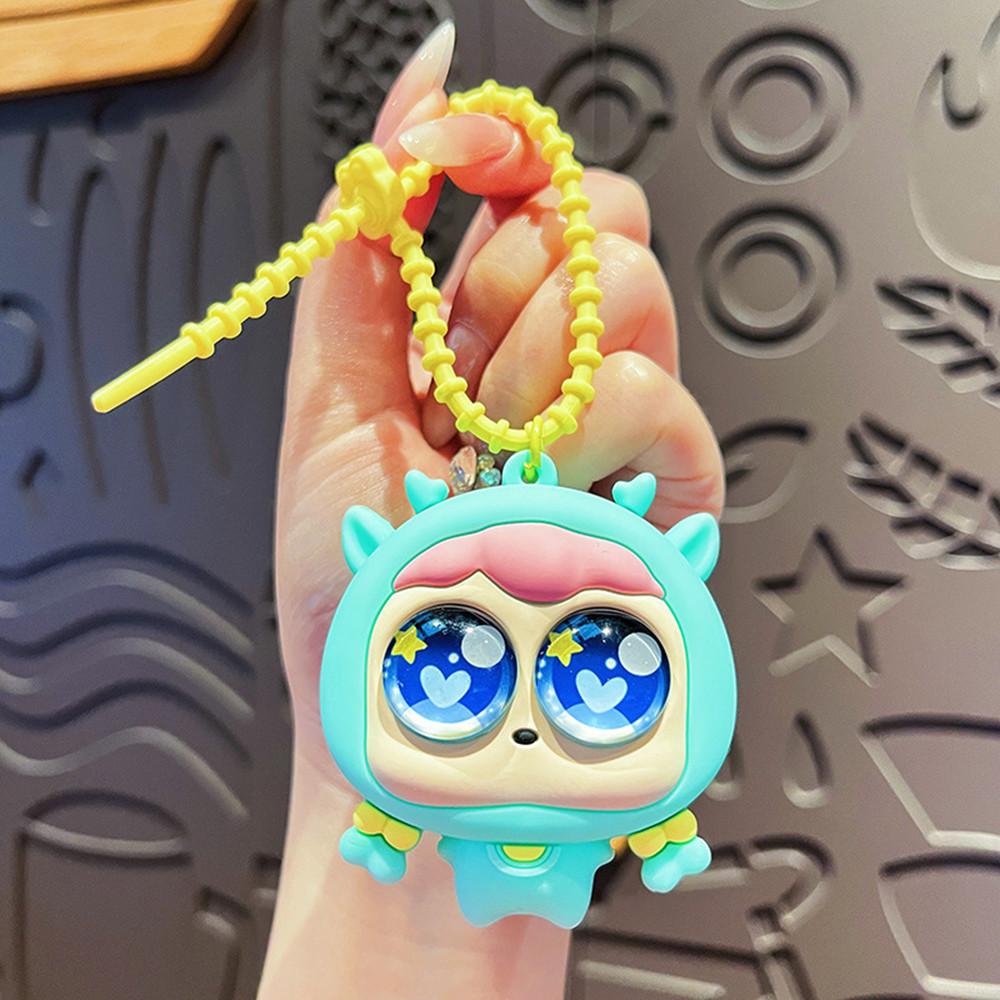 Инс Большие Глаза Милая Девочка Плюшевая Кукла Брелок Студент Дети Милый Щипок Отскок Подвеска для Сумки зелёный