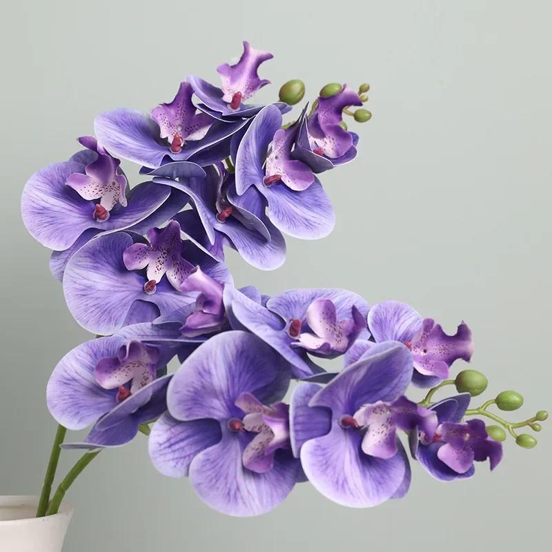 New 7-head Film Texture Butterfly Orchid for Home Wedding Arched DIY Decoration Desktop Vase Artificial Flowers Outdoor Floral