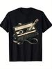 Vintage Cassette Tape With Pencil Graphic Mens Retro Music Lover Casual T Shirt