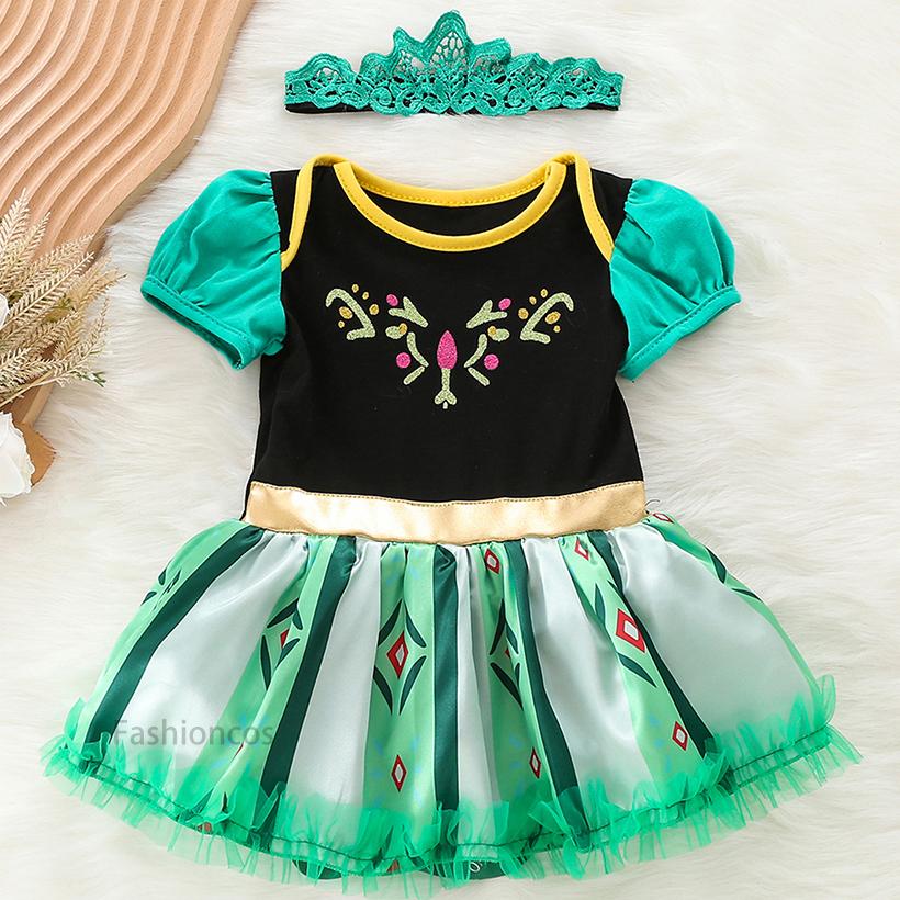 

Baby Romper Tutu Dress with Headband Infant Baby Girl Princess Clothes Cute Design Kids Dress Halloween Party Costumes Outfit 70 (3-6M)