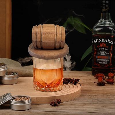 Neues Cocktail-Räucherset Sechs Holzchips und zwei Eiswürfel Old Fashioned Räucherset Bar Whiskey Räucherset