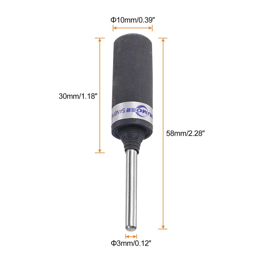Uxcell Abrasive Sandpaper 1200 3mm Sanding Drum Cylinder Grinding Head for and Metal Polishing 10-Piece Roll, Grit, Shank, Sleeve, Woodworking, Glass,