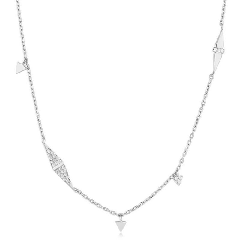 ANIA HAIE Geometric Sparkle 925 Silver Chain Necklace N053-06H