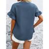 YYFS Women's Fashion Casual Summer Spring Solid Color Print Short Sleeve V-Neck Blouses & Shirts