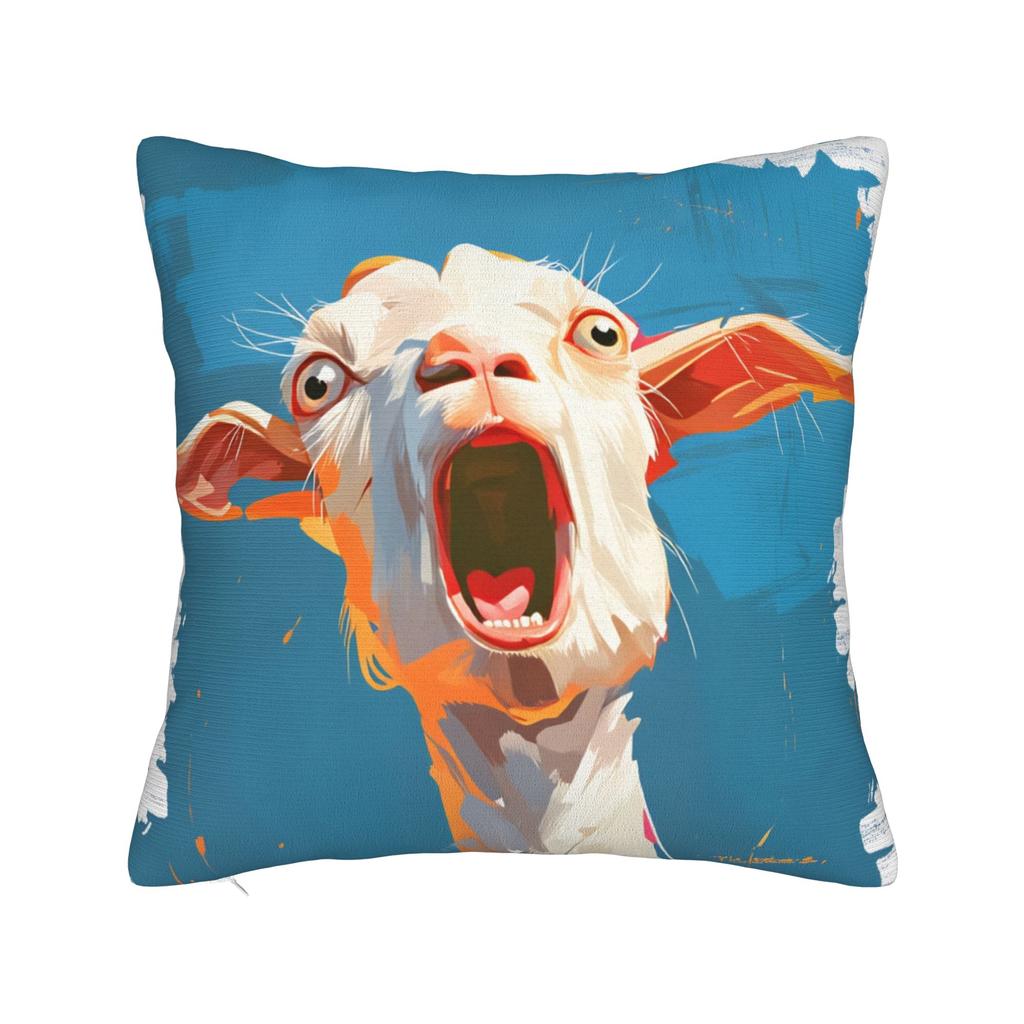 Federe per Cuscini Divertenti Meme Capra Urlante Federa Trendy Retrò per Divano Soggiorno Comoda Copertura per Cuscino