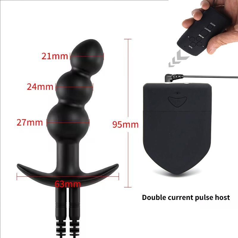 Electrical Shock Vibrator Women's Silicone Anal Plug Wireless Remote Men Prostate Massage Adult Supplies Anal Masturbate Sex Toy