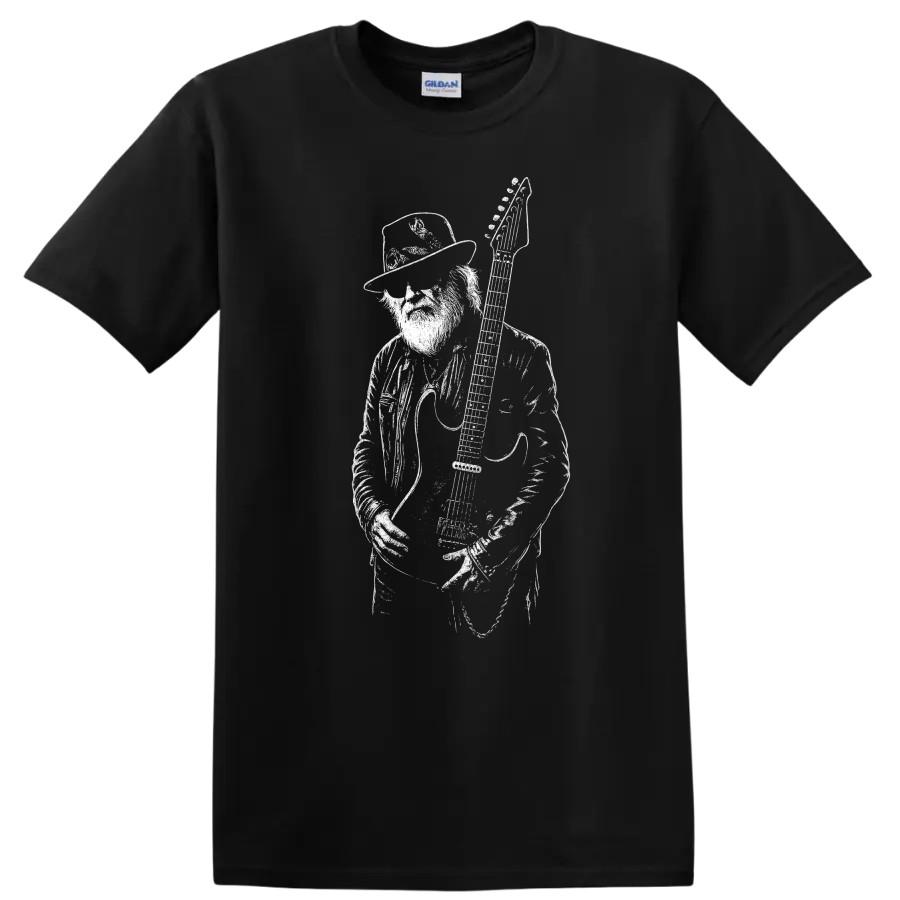 Rock-Legenden Dusty Hill Tribut T-Shirt Schwarz-Weiß Grafik-T-Shirt