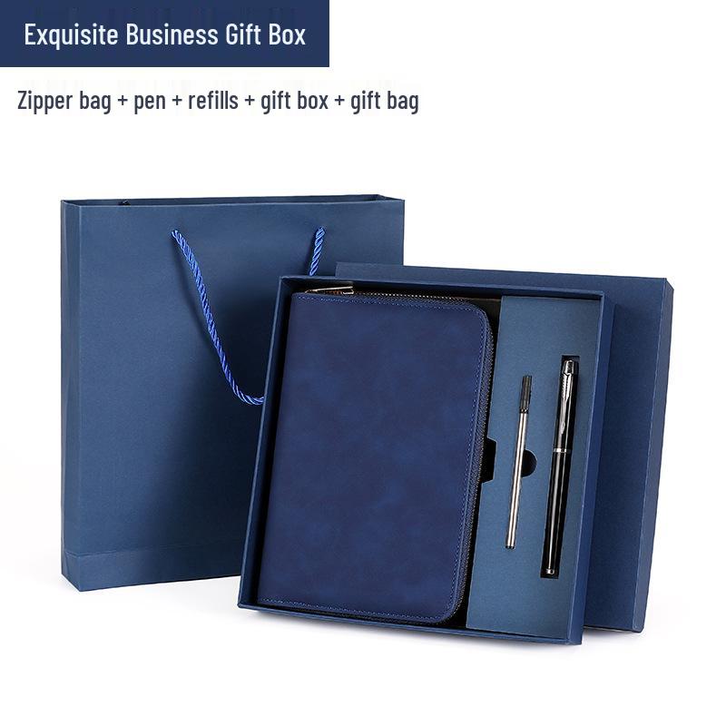 Custom Business Notebook with Zipper Bag - Multifunctional A6/B5 Notepad & Manager Folder