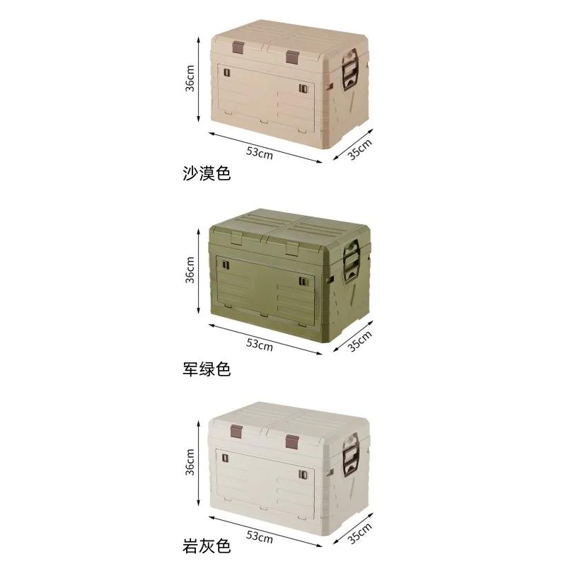 Double-Layered Picnic Storage Box, Folding Design for Outdoor Use with Multi-Functional Organizer