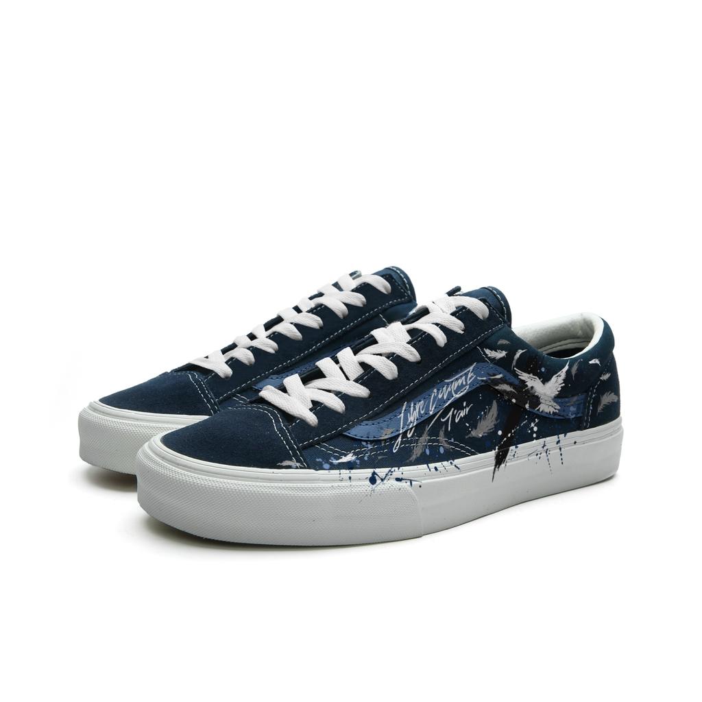 Vans Style 36 Abrasion Resistant Low top Skateboard Shoes Unisex Blue Gray VN0A3DZ3RFL(Team613-)