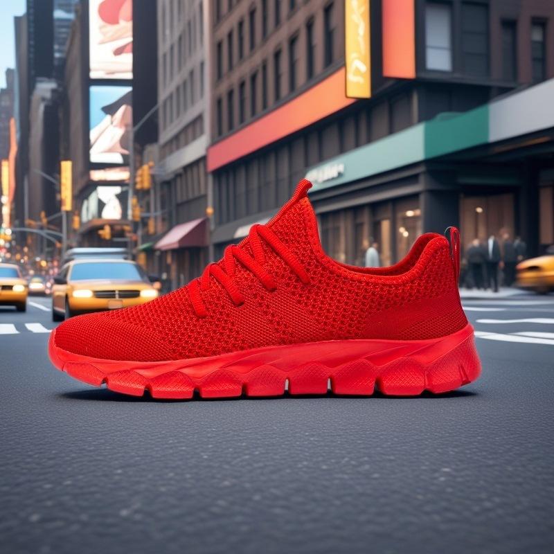 

Plus size mesh men s shoes low-top lace-up men s casual sneakers Breathable and lightweight running shoes for spring and summer 48 червоний