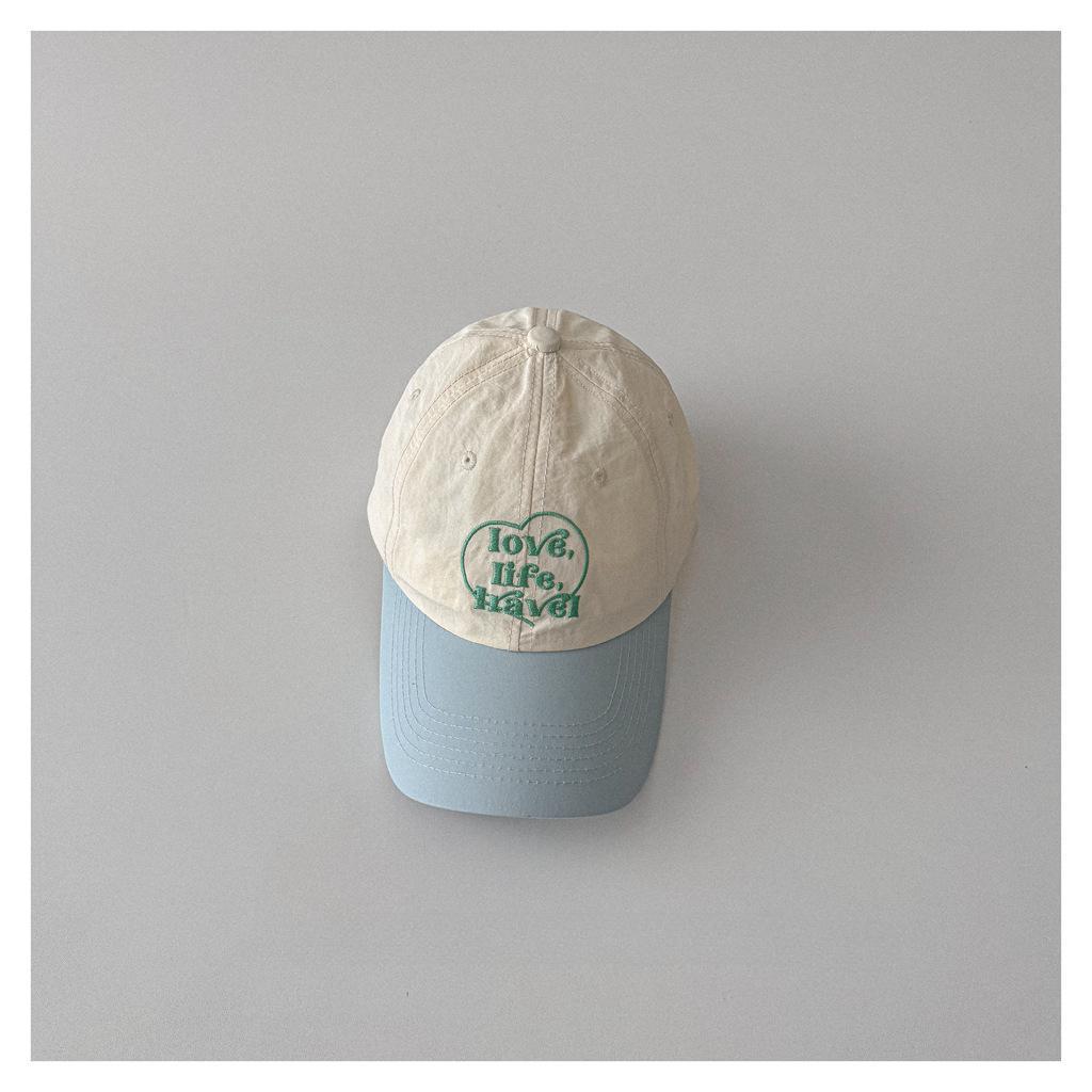 Summer New Children's Fashion Color Matching Sunscreen Baseball Cap Trendy Baby Retro Letter Embroidery Versatile Cap