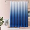 1 Set Shower Curtain with 12 Hanging Rings Contrast Gradient Color Thickened Waterproof Punch-free