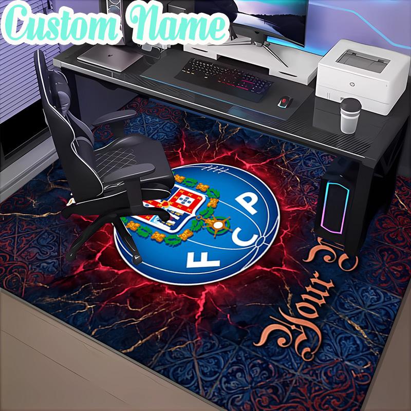 Custom Name Fc Porto Crest Design Rug, Office Rug, Chair Rug, Carpet for Living Rooms, Doormat Game Rug Home Decor Christmas Gifts
