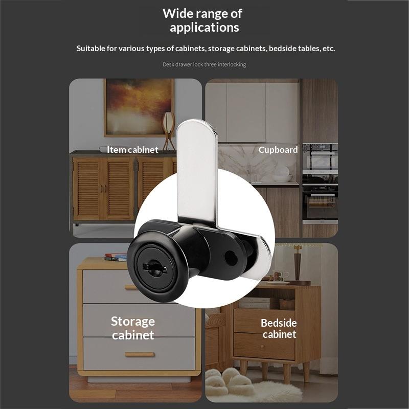 Zinc Alloy Drawer Lock Cabinet Cam Lock For Furniture Door Mailbox Desk Cupboard With Keys