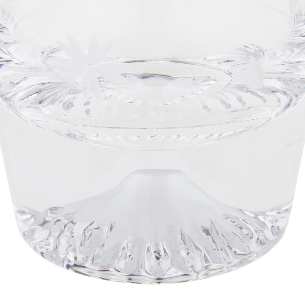 [Authentic Product] Tajima Glass "Edo Glass" Mini Cherry Blossom Mt. Fuji Cut Glass Mini Rock Glass, Approx. 7.5cm Diameter x 8cm Height, Approx. 170m