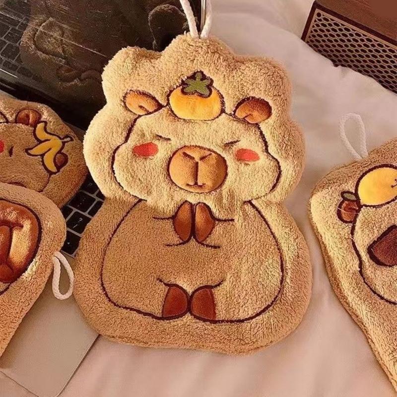 Quick Drying Soft Polyester Hand Towel with Capybara Water Absorption Small Towel for Hands and Face