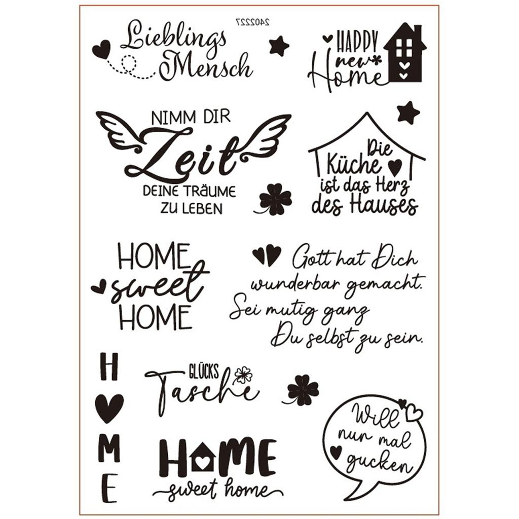 German Blessing Words Rub On Sticker Water Transfer Candle Sticker for Candle Ceramic Mug Glassware Wood Furniture