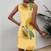 Robe d'été décontractée à fleurs pour femme, col rond, sans manches