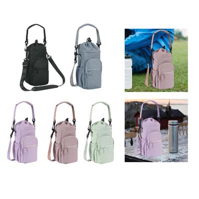 Water Bottle Carrier with Handle and Strap for Outdoor Sports Travel Cycling