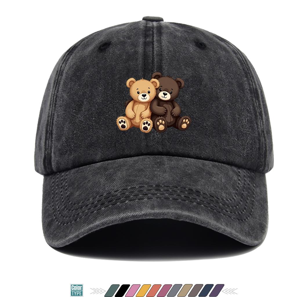 Outdoor Sports Style Teddy Bear Print Baseball Cap Breathable Adjustable Duckbill Hat AllSeason MultiFunctional Outdoor Hat